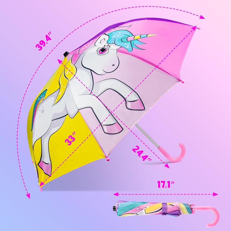 EAONE Kids Umbrella, Windproof Auto Open Stick Umbrellas for Rain Toddler Girls Boys… - Image 2